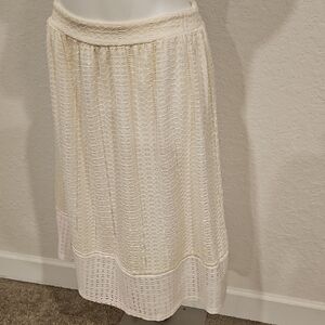 Xhilaration Cream Ribbed Midi Skirt for Weddings
